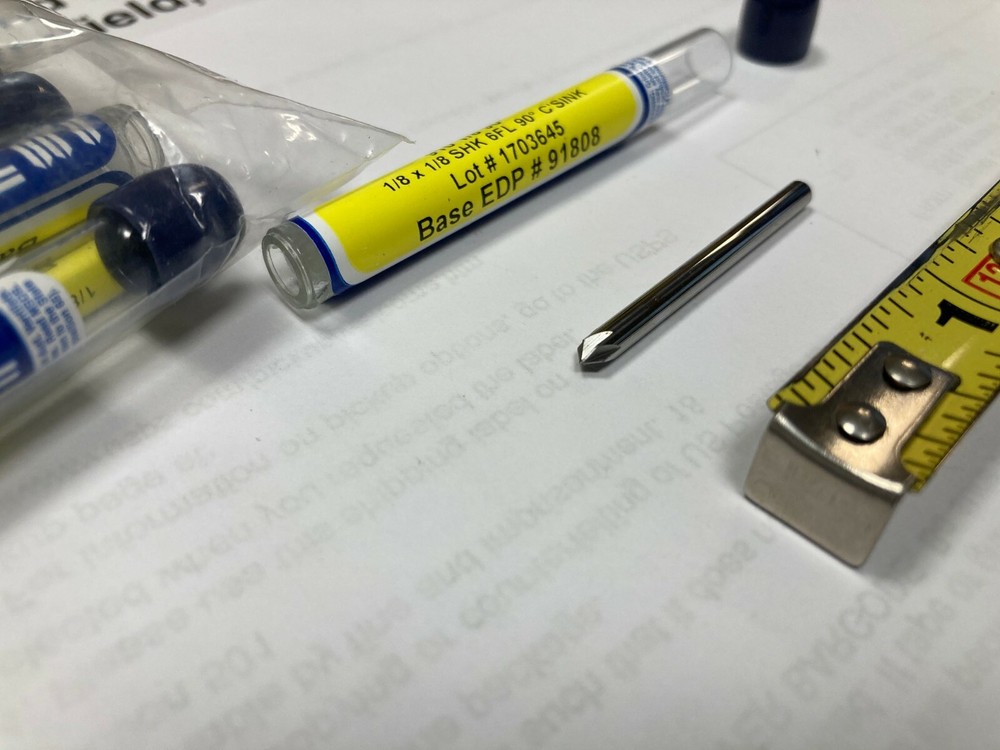 UltraTool 91808, 1/8" x 1/8", 90°, 6-Flute, Solid Carbide Countersink