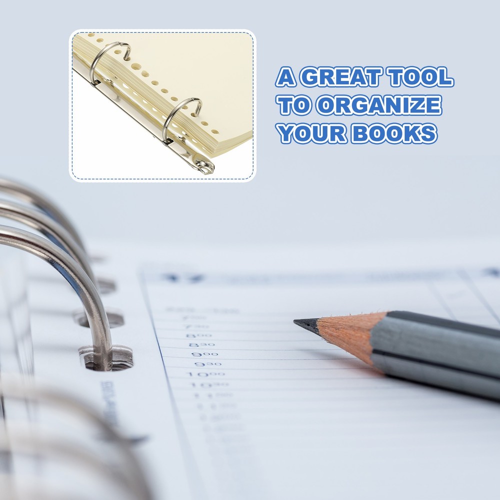 A4 3 Hole Ring Binder Mechanisms, 2 Set 0.63" D Ring Binder Planner, 20mm Silver