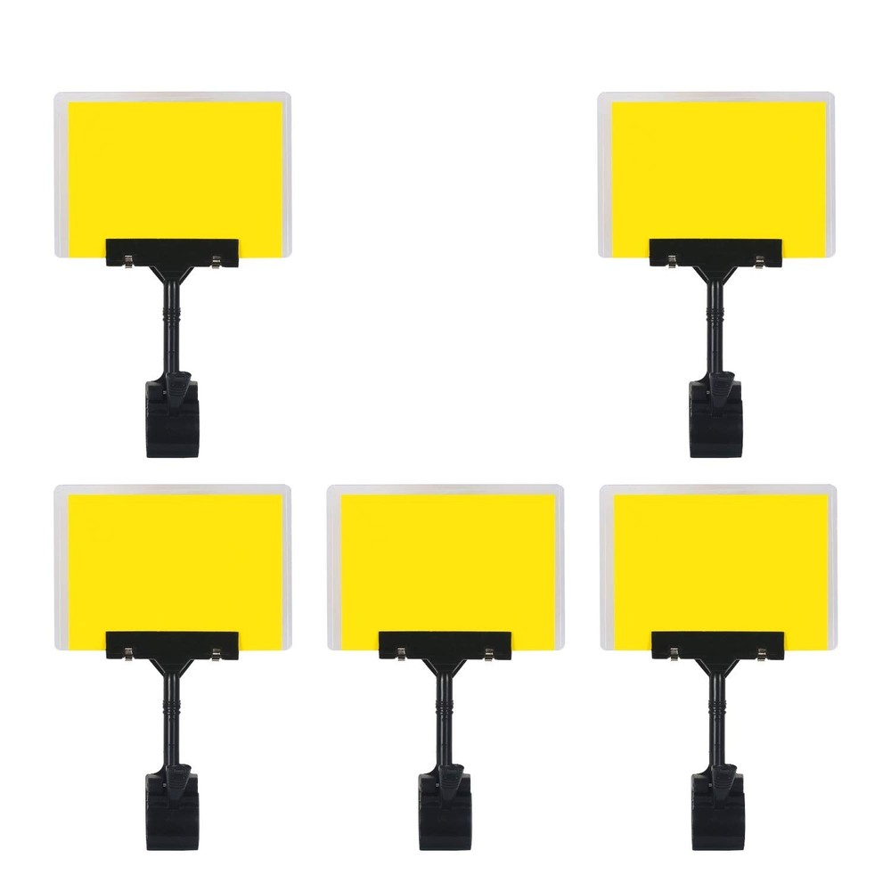 5 Pcs POP Adjustable Plastic Sign Holder,Clip-on Style Double Head Display Cl...
