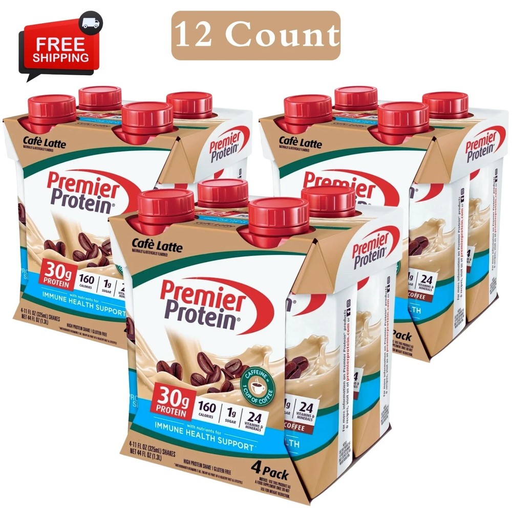 Premier Protein Shake, Café Latte, 30g Protein, 11 Fl Oz, 12 Ct