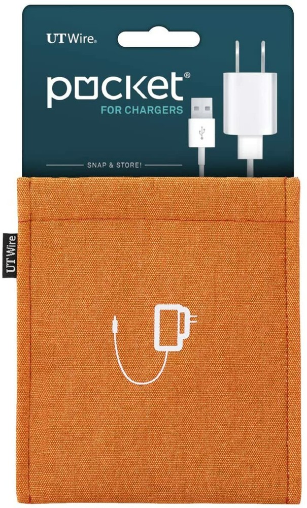 (2 pack) UT Wire Pocket Snap & Store Mobile Charger Case Pouch