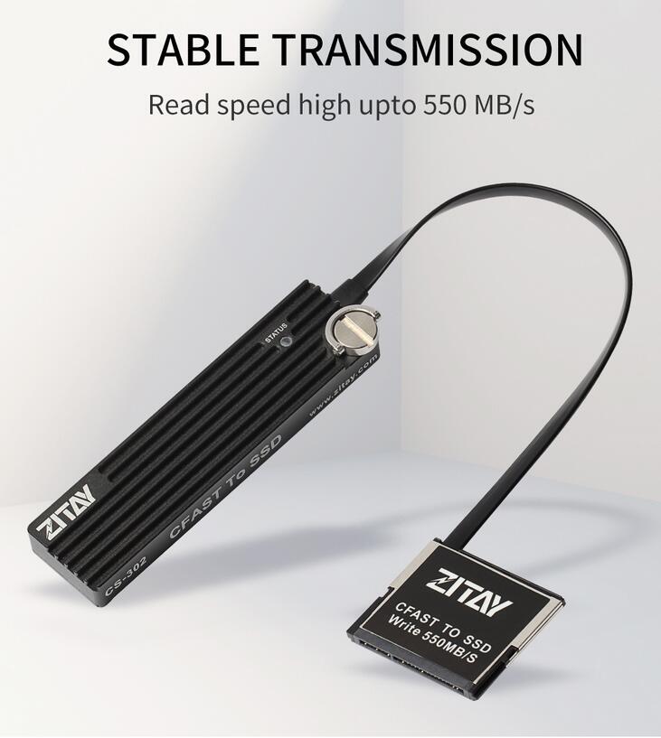 ZITAY CFAST TO SSD MSATA M2 Card Coupler Adapter Fit For BMPCC 4K 6K ZCAM E2