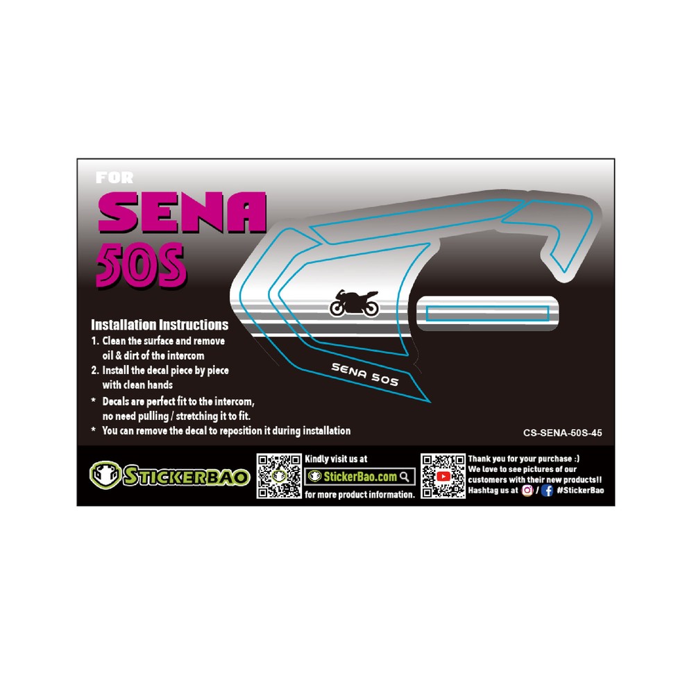 Motor Device Surface Sticker For SENA 50S Intercom x1