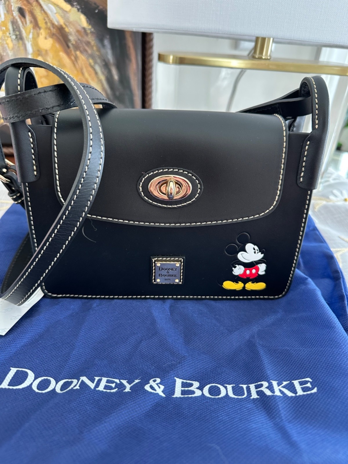 DISNEY PARKS DOONEY & BOURKE MICKEY MOUSE PINKY CROSSBODY BLACK NWT