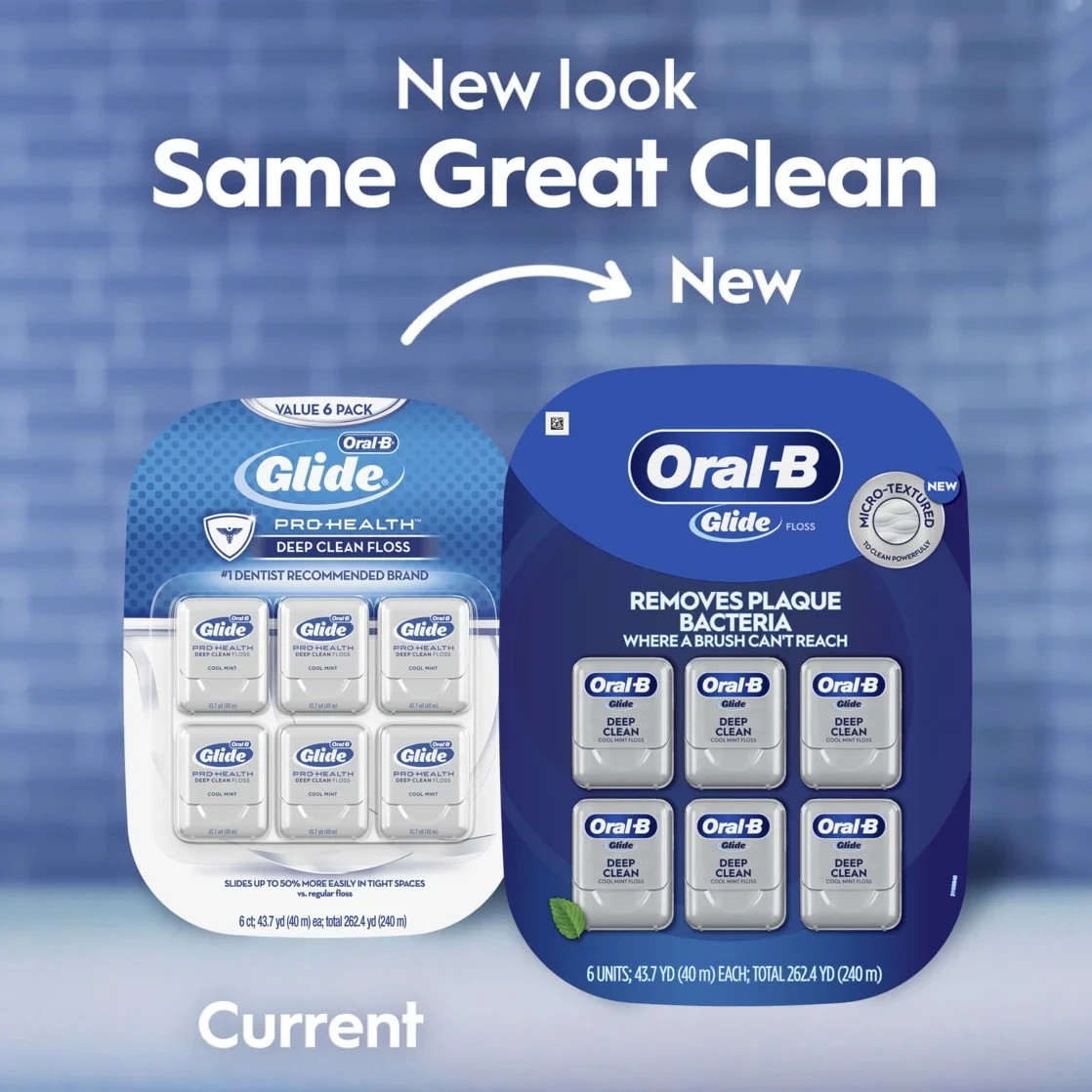 Oral B Glide Bacteria Defense Floss Advanced Floss 6 pks New FAST SHIP