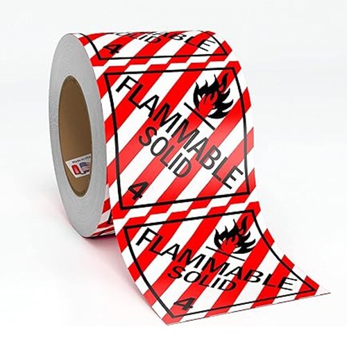 FLAMMABLE SOLID 4 Shipping Inventory Labels 4" x 4" - 1500 Labels (READ 1st)