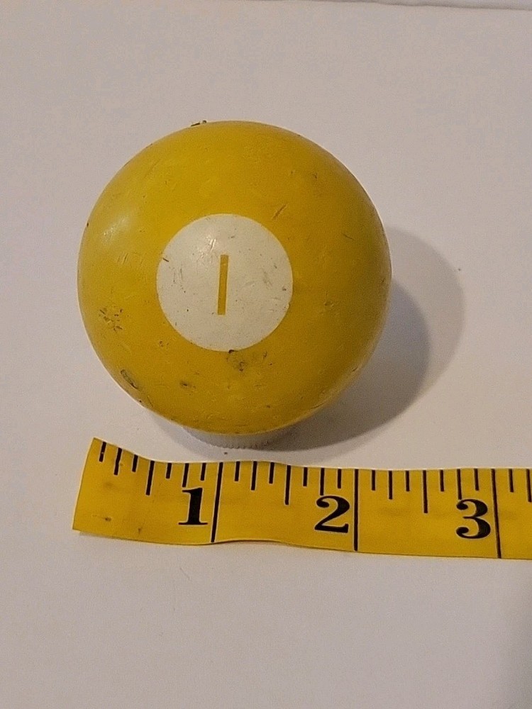 Vintage No. 1 Solid   Yellow Pool Ball Billiard 2" Replacement (C)