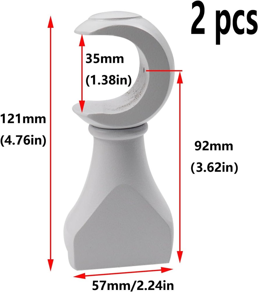 Antrader Wood Curtain Rod Brackets,White Support Bracket,Window White