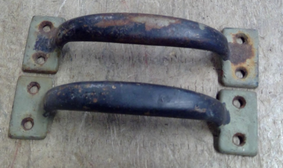 Two Old Tool Box Handle Gate Sash Drawer 4” Pull Vintage Rustic Barn Door