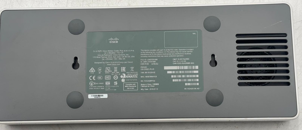 Cisco CS-CODEC-PLUS TTC7-25 Webex Codec Plus w/ Power Adapter