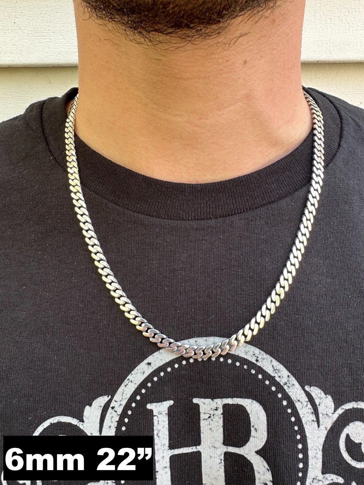 Miami Cuban Link Chain Necklace Real 925 Sterling Silver 6-12mm