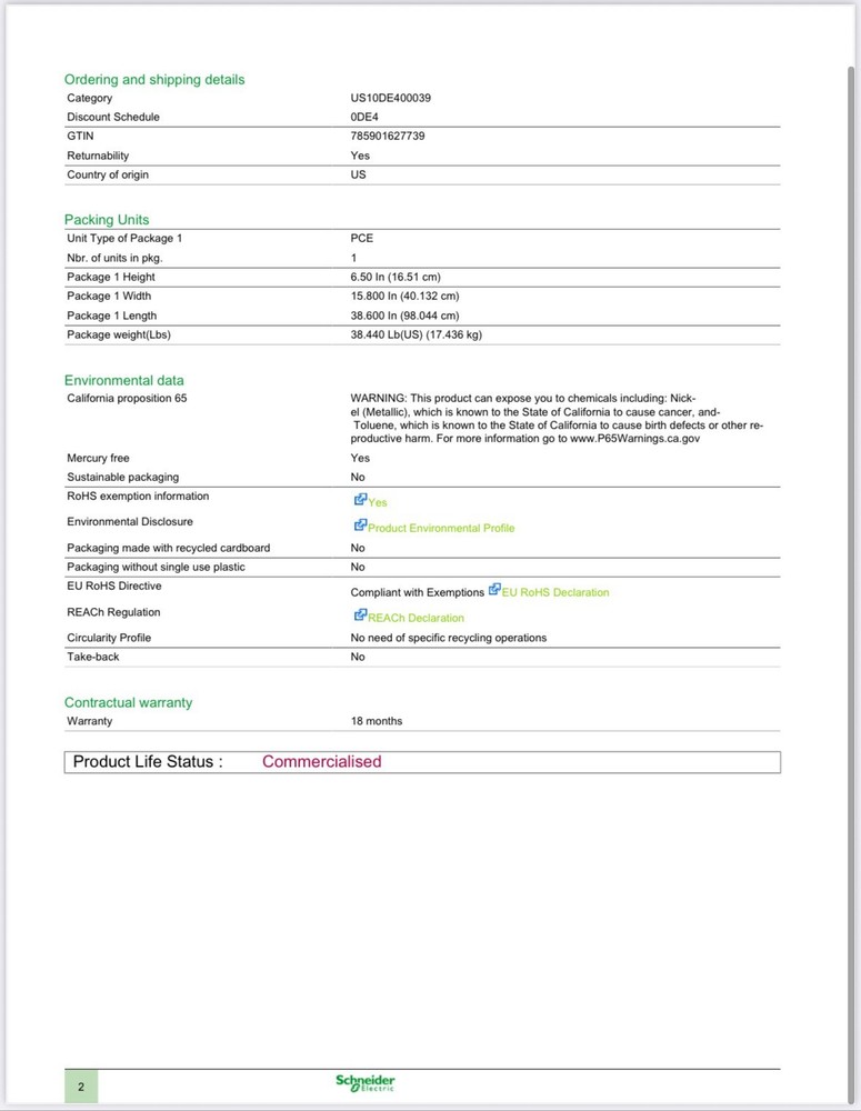 Square D UTH4330T 320A Ringless Meter Socket Single Phase 600V
