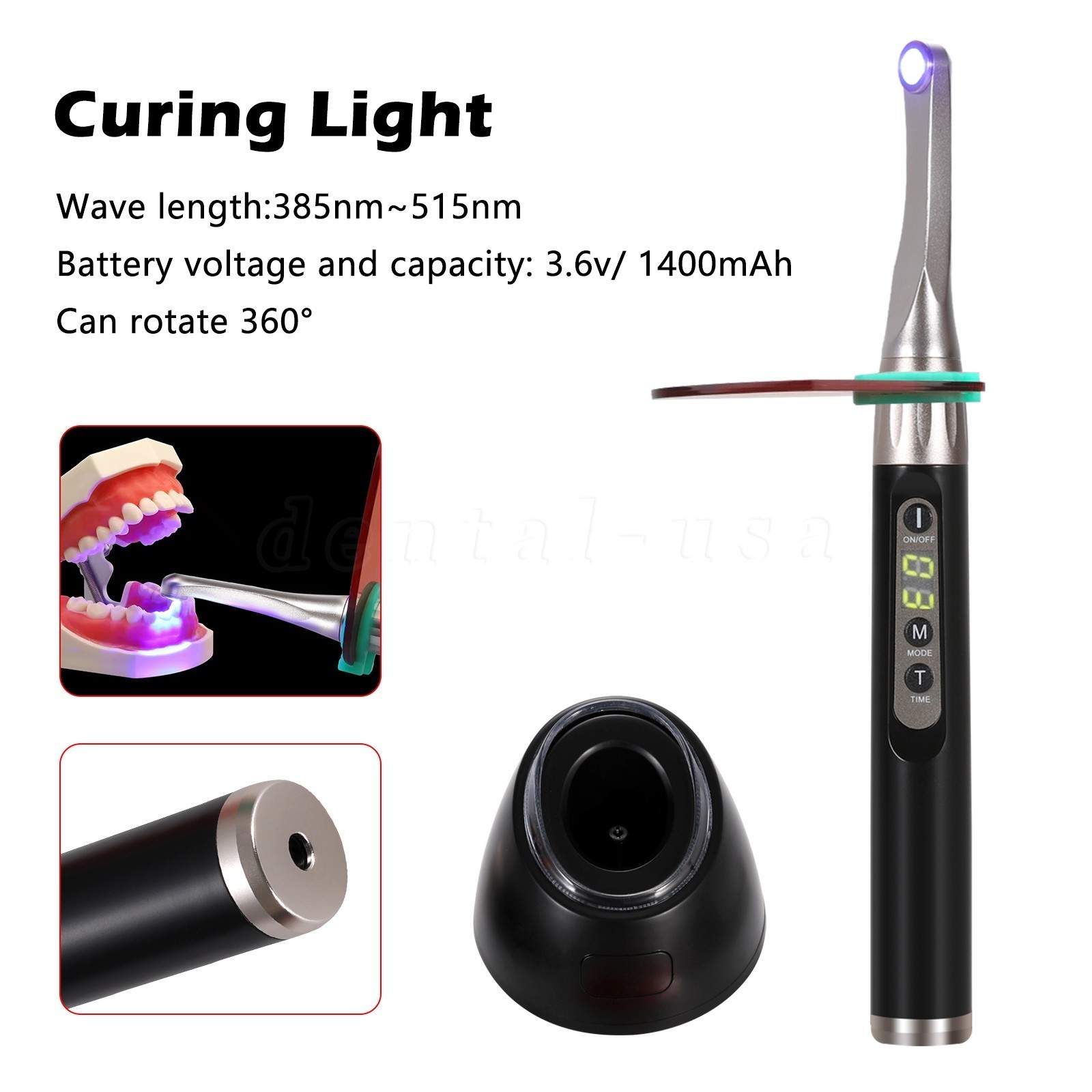 Woodpecker Style iLED Dental Curing Light Lamp 1 Sec Resin Cure 2500mw/c㎡ FDA