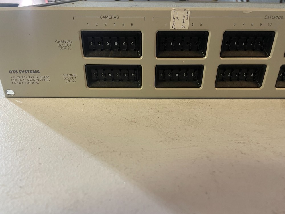 Telex RTS Systems SAP1626 TW Intercom System Source Assign Panel
