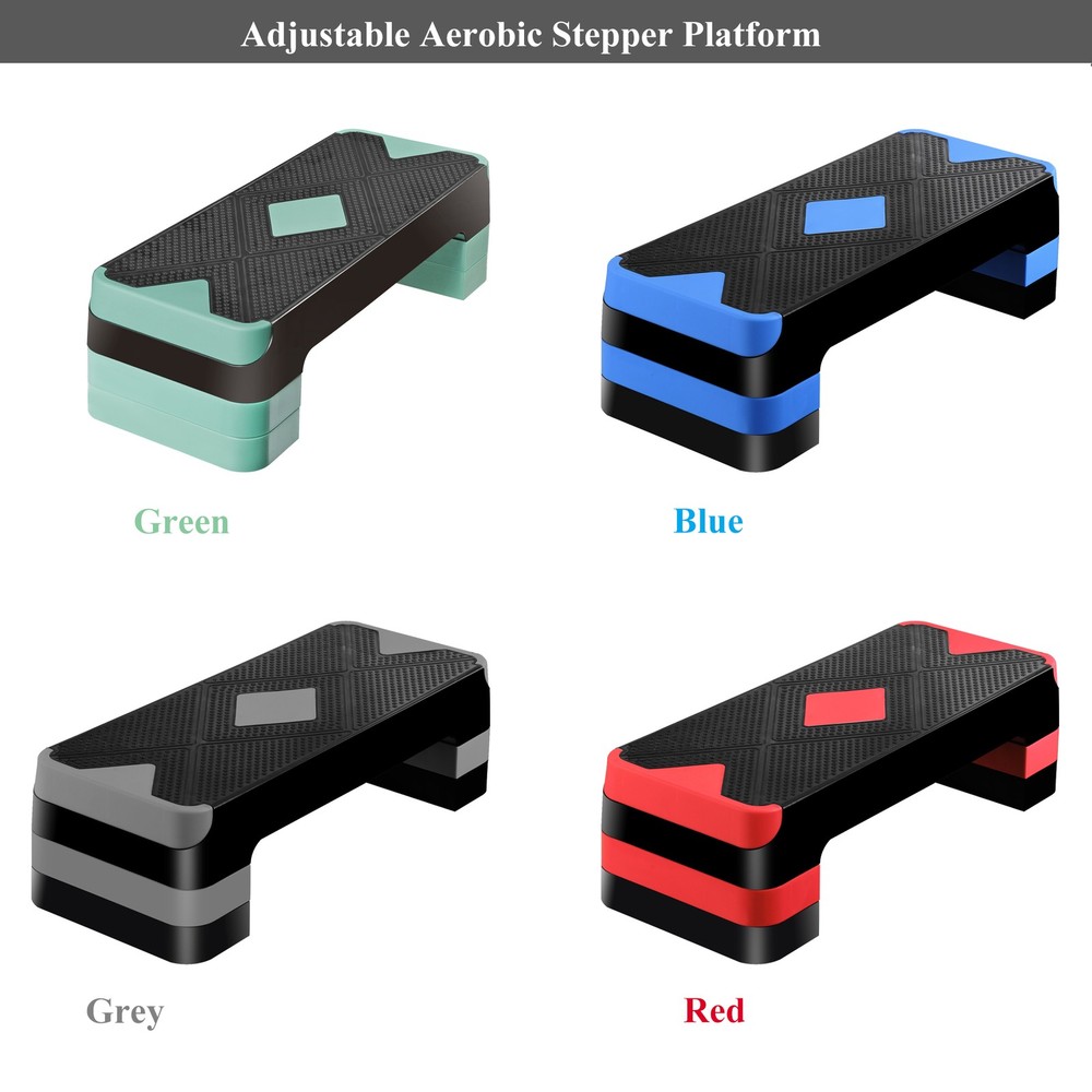26" Aerobic Exercise Step Platform w/4 Risers Adjustable Workout Stepper 4 Color