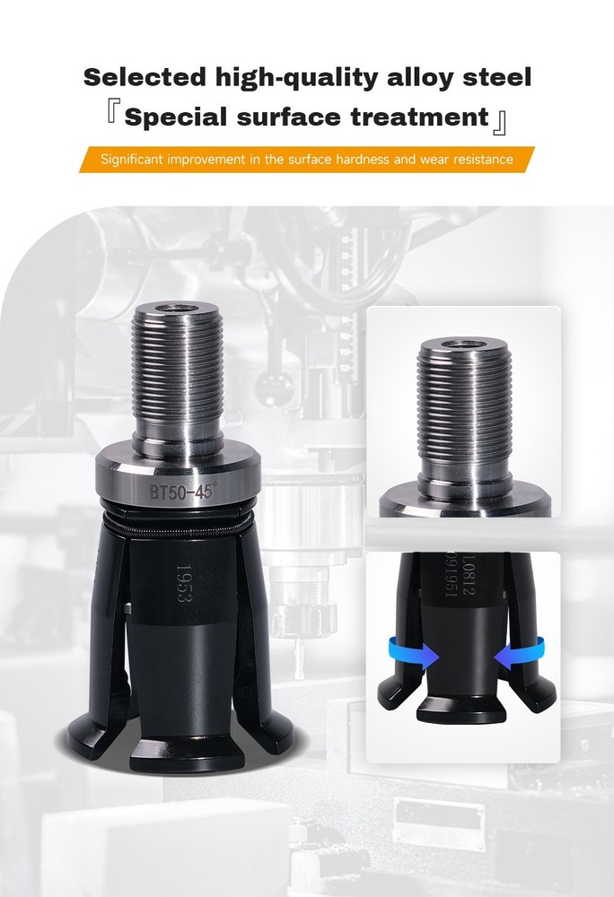 ISO20 External Thread Spindle Pull Claw 4 Petal Chrome