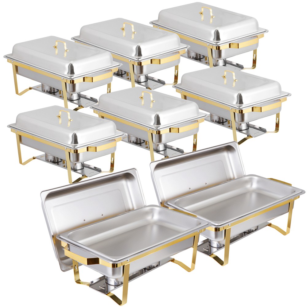 Chafing Dish Buffet Set 8 Pack 8 QT Rectangular Chafing Dishes for Buffet Dinner