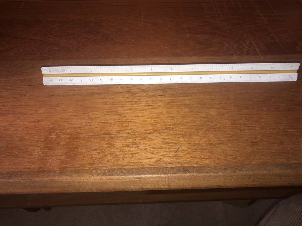 Vintage Enginer Ruler Engine Divided Denmark