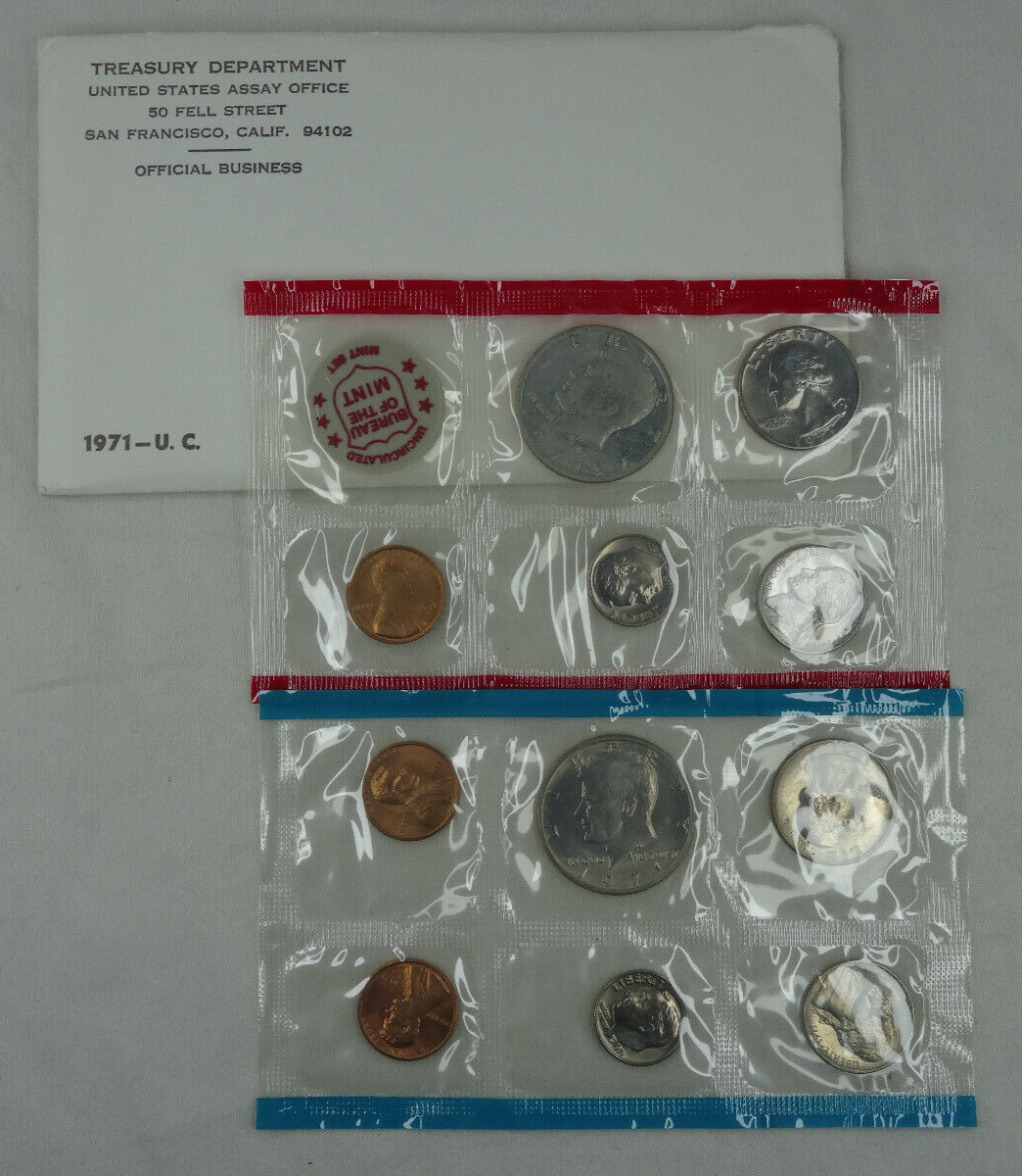 1970-1979 Lot of 10 US Mint P & D Sets Decade 118 Coins Original Mint Envelopes