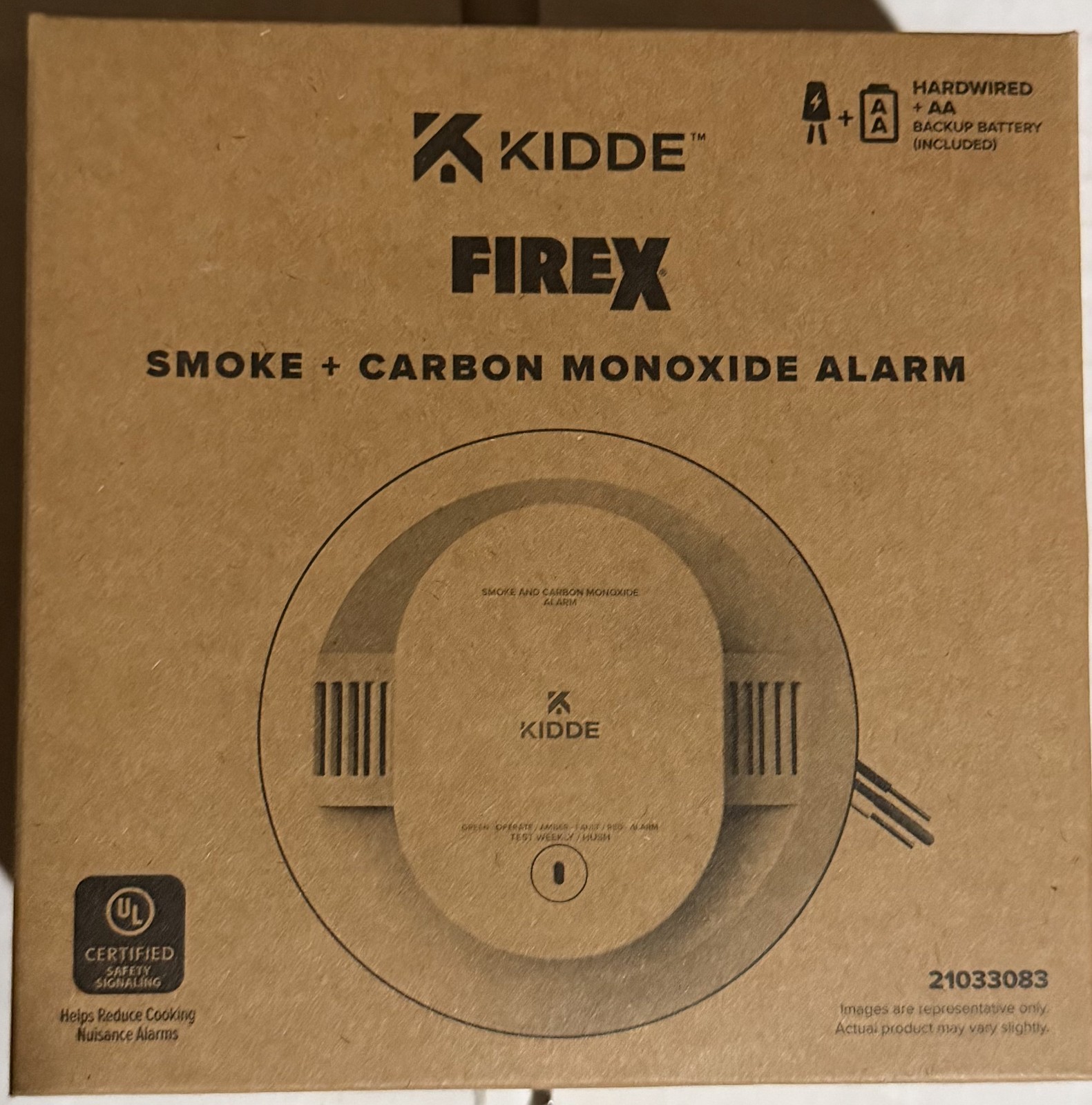 Kidde FireX CUACFEX Smoke + Carbon Monoxide Alarm - HardWired + AA (21033083)