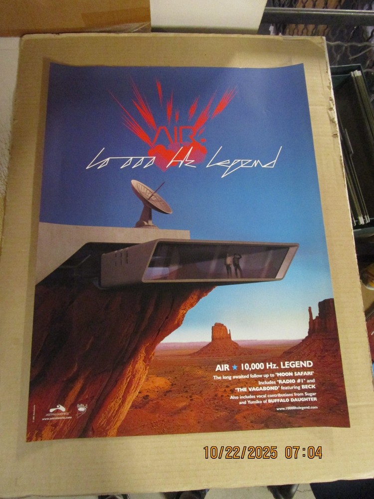 AIR 10,000 HZ Legend Promo Poster New! Unused! 2001 Astrawerks
