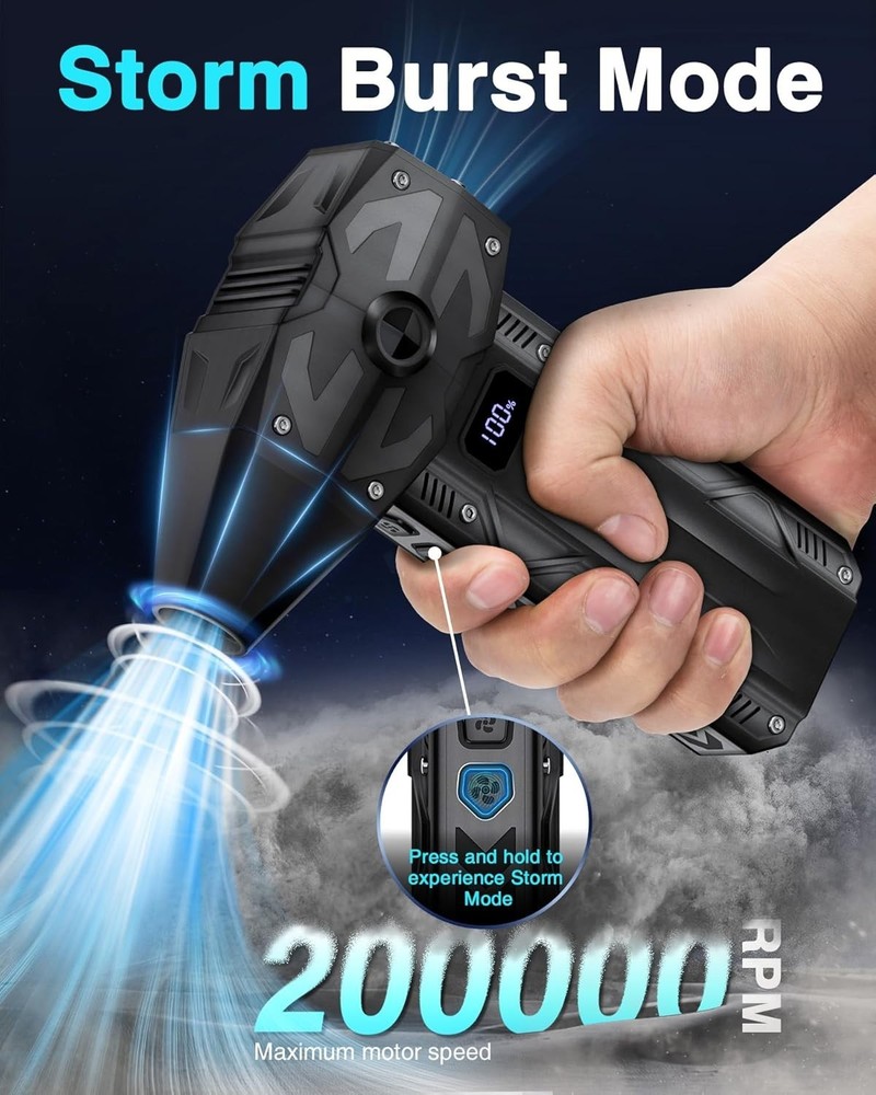 High-Performance Portable Air Duster - 8000mAh Battery, Fast Charging Technology