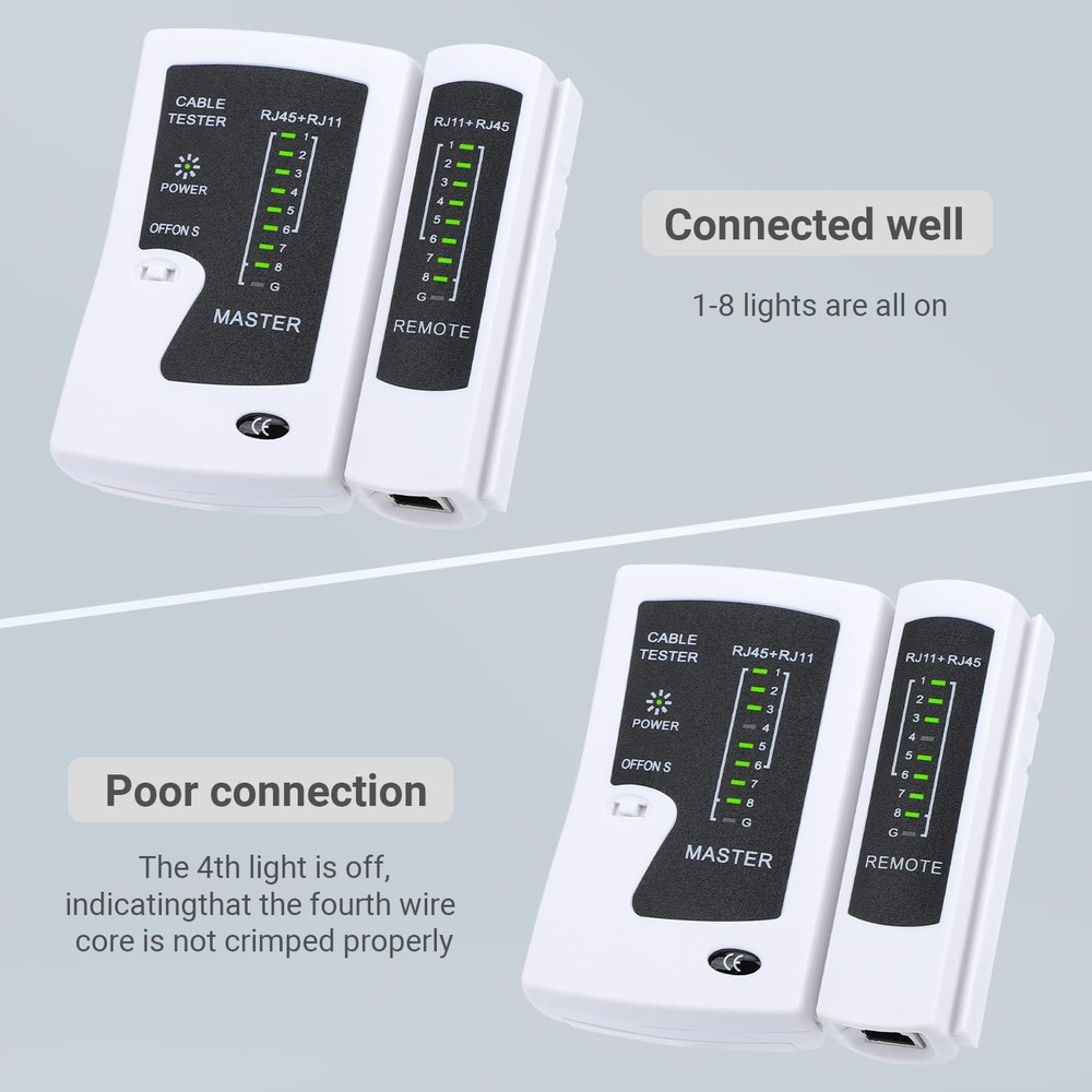 RJ45 Cable Tester Network Ethernet Wire Test Tool for LAN Gold