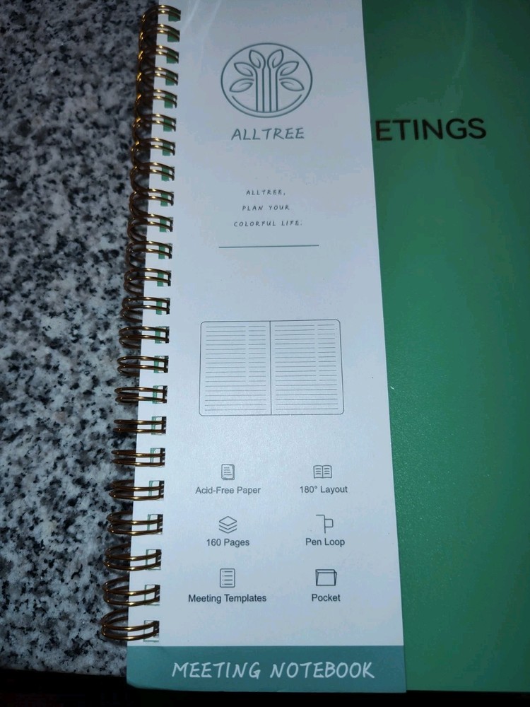 Alltree Meeting Notebook For Work. Project Planner Notebook. New In Plastic.
