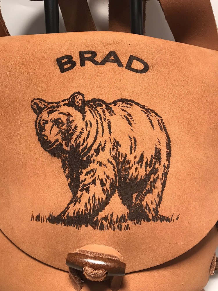 Handcrafted Bear Personalized Leather Bag Muzzleloading Hunting possible bag