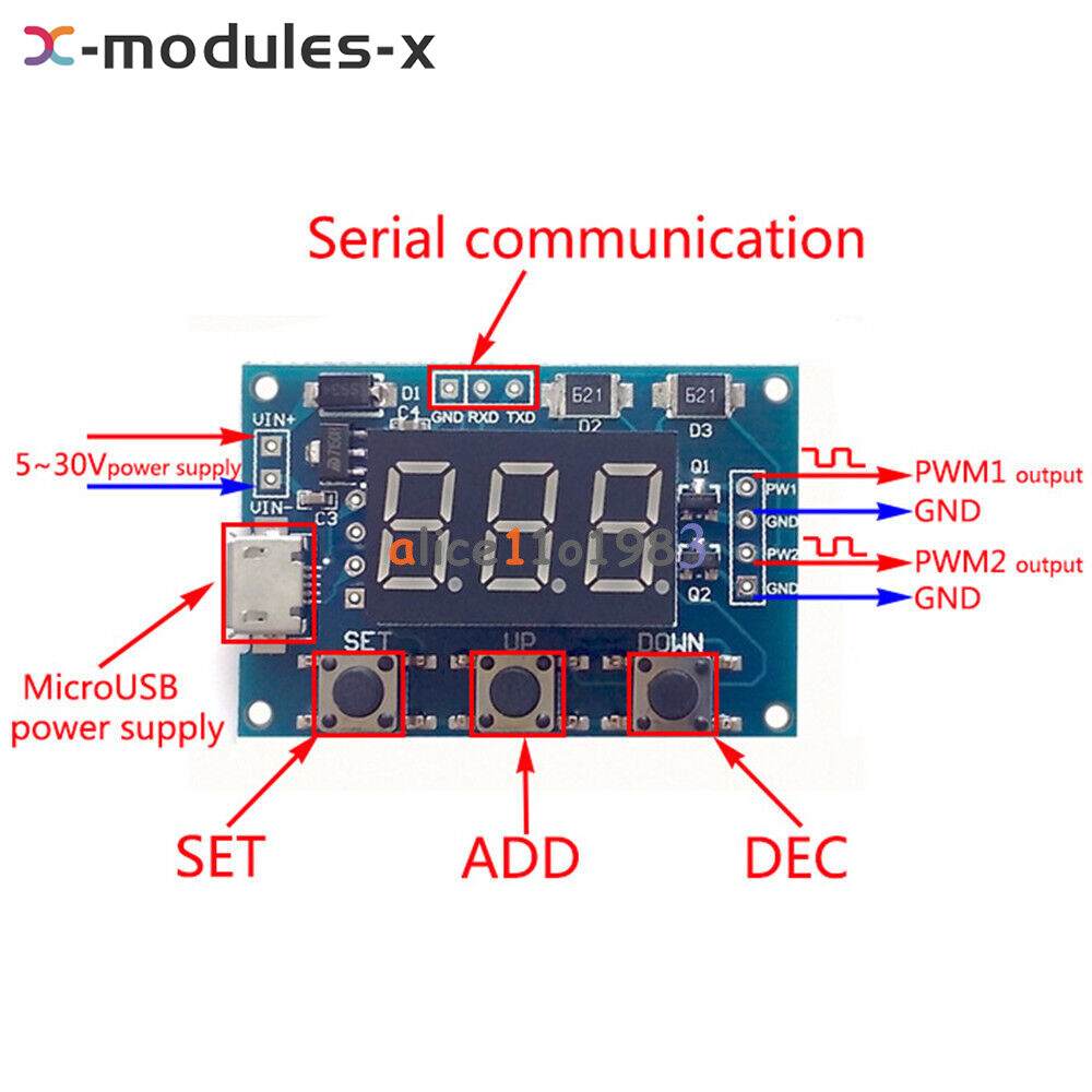 Adjustable PWM Pulse Frequency Duty Cycle Square Wave Signal Generator Module