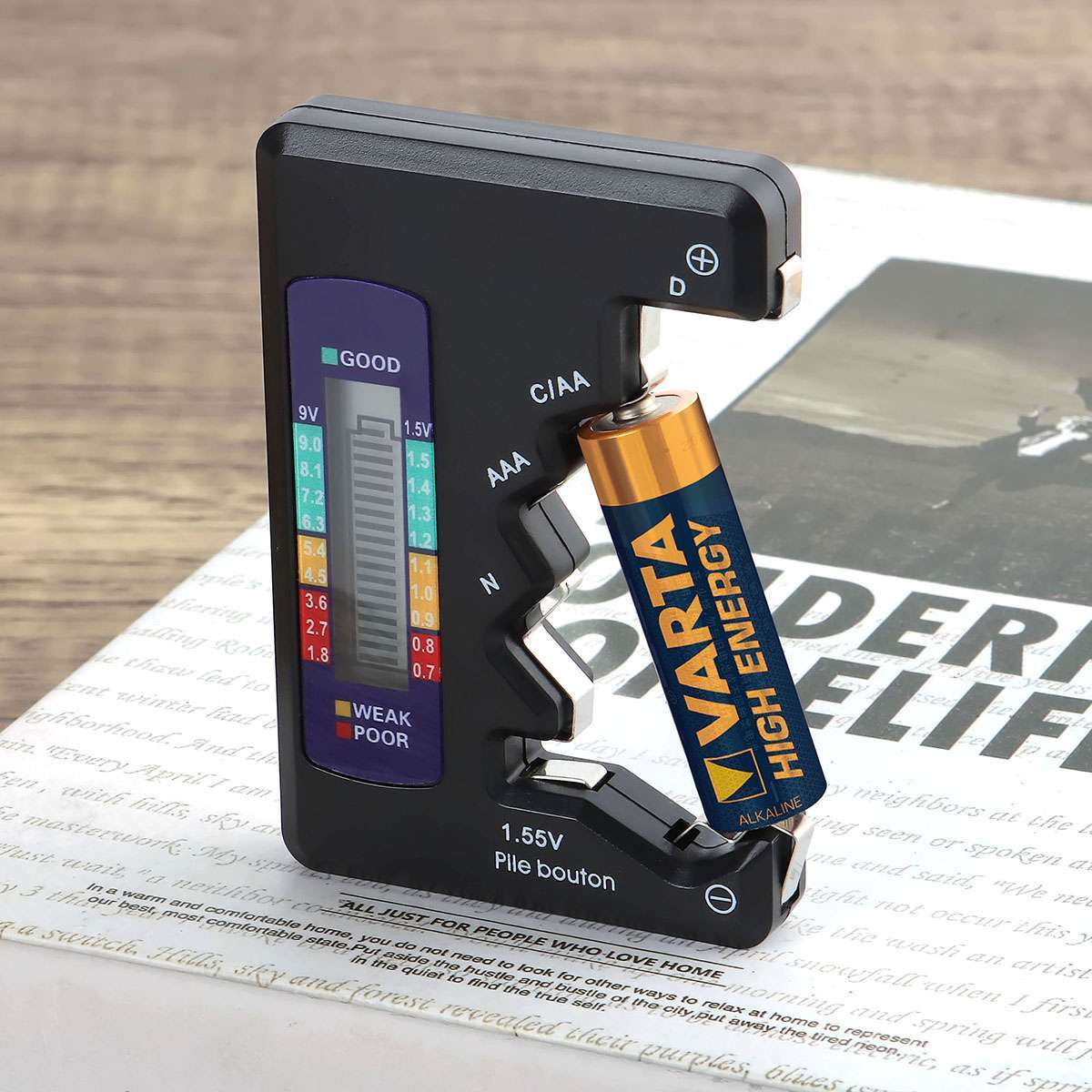 Digital Battery Tester Battery Checker for AA AAA C D 1.5V 9V Button Cell Batter