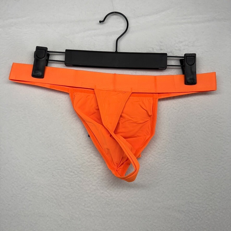 Todd Sanfield Thong Men's Medium Orange Neon Fire Defiant Underwear Solid NEW
