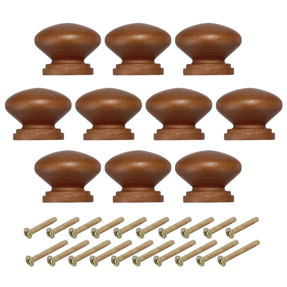 10 Pcs 1-3/8 Inch Cabinet Knobs Round Drawer Dresser Knobs Light Brown
