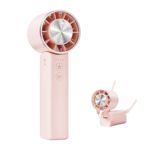 Hand Held Fan - 4 Speeds Adjustable Pink Updated Version