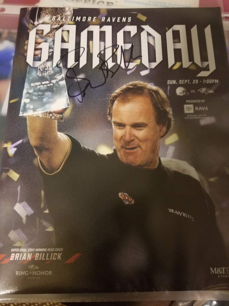BRIAN BILLICK AUTOGRAPHED 2019 GAMEDAY MAGAZINE BALTIMORE RAVENS PROGRAM