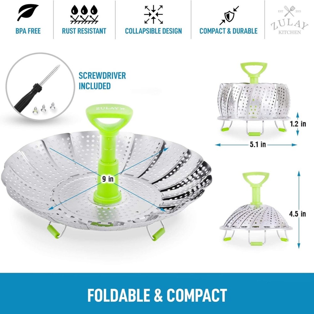 Zulay Adjustable Vegetable Steamer Basket