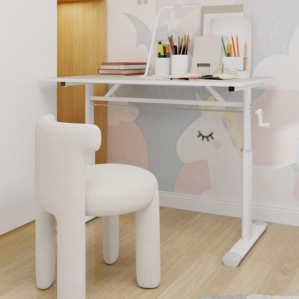 White Adjustable Study Home/Office Desk Height-Adjustable Multi-Purpose for Kid