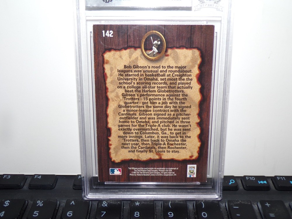 Bob Gibson 1993 Ted Williams #142 Auto BGS Authentic