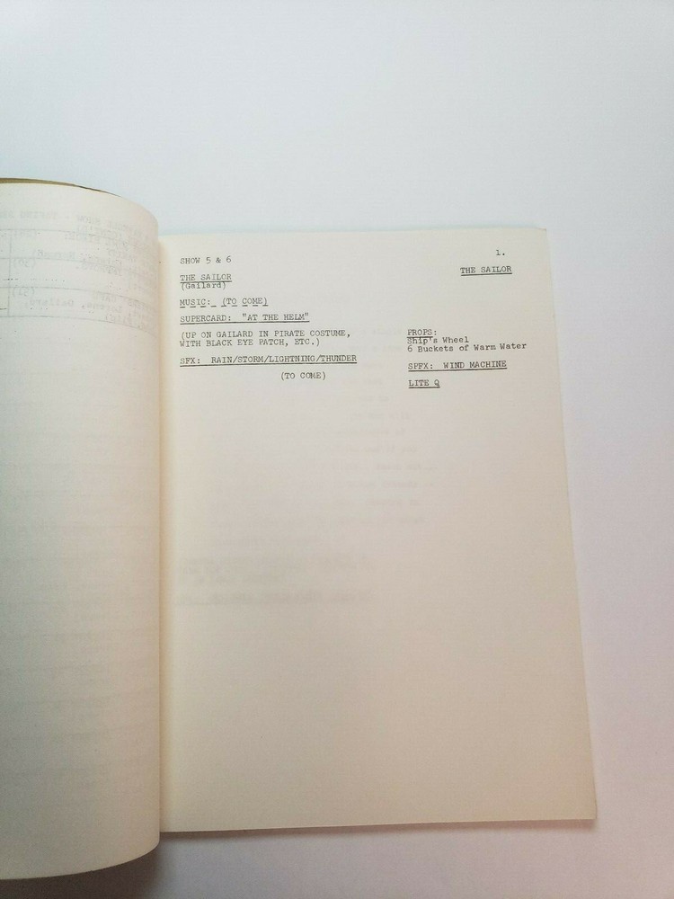 SHIELDS & YARNELL SHOW / Steve Binder 1978 First Draft TV Script, Robert Shields