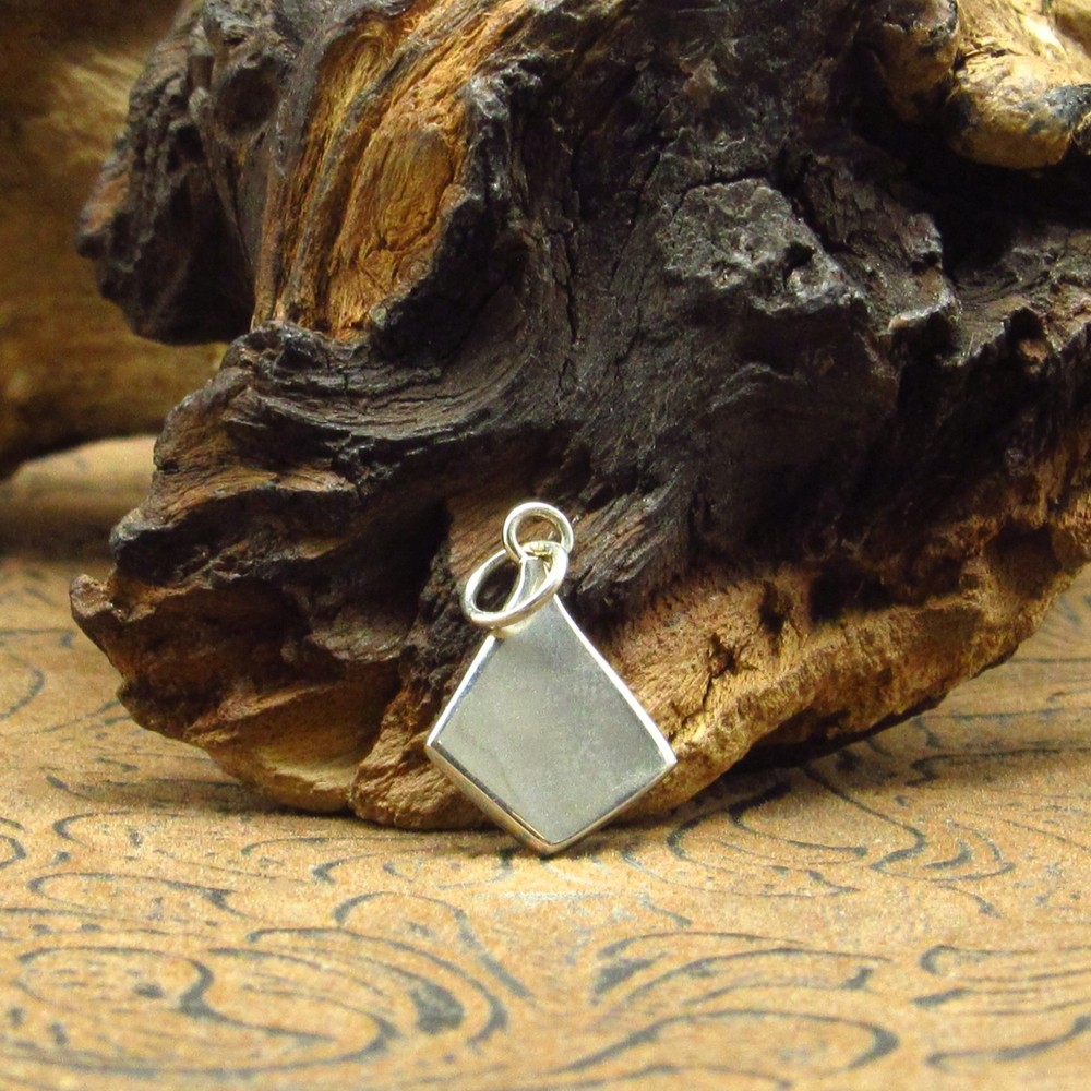 *Multi Stone Kite Shaped Inlay Sterling Silver Pendant