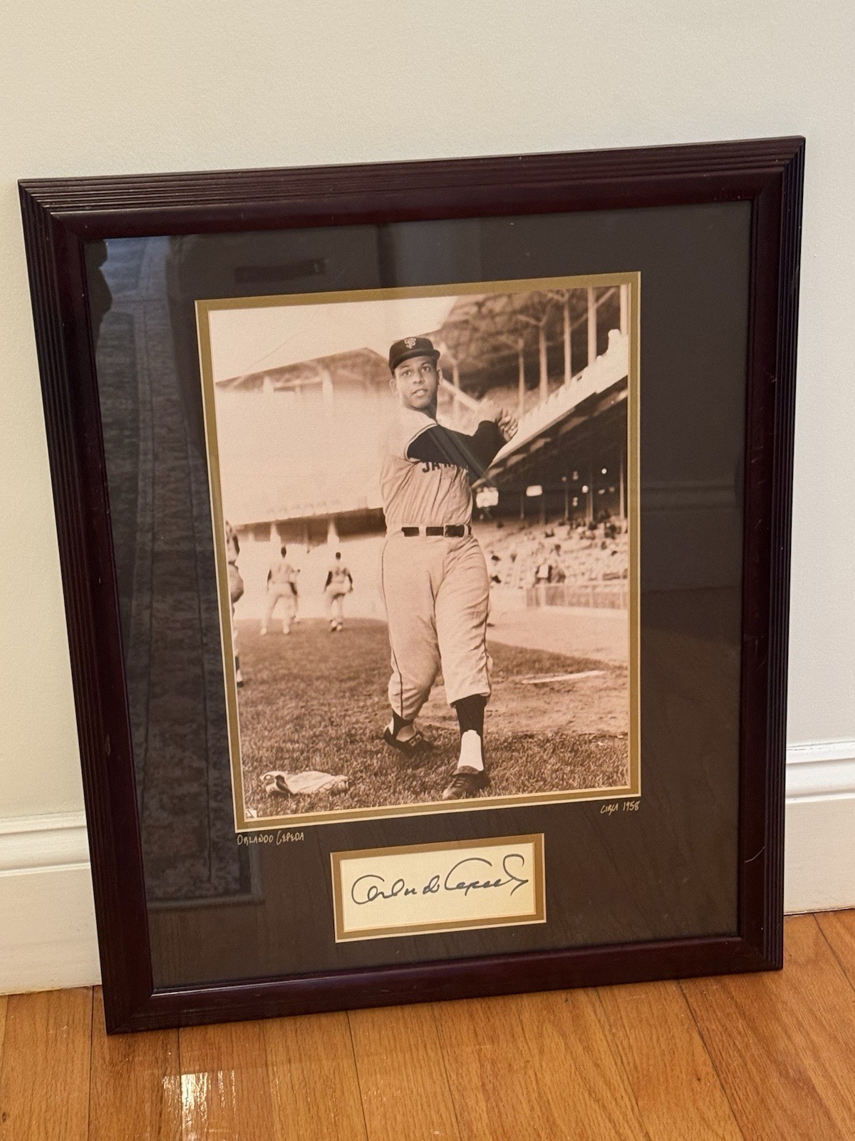 Orlando Cepeda Personally Owned 1958 SF Giants Photo Autographed Framed Display