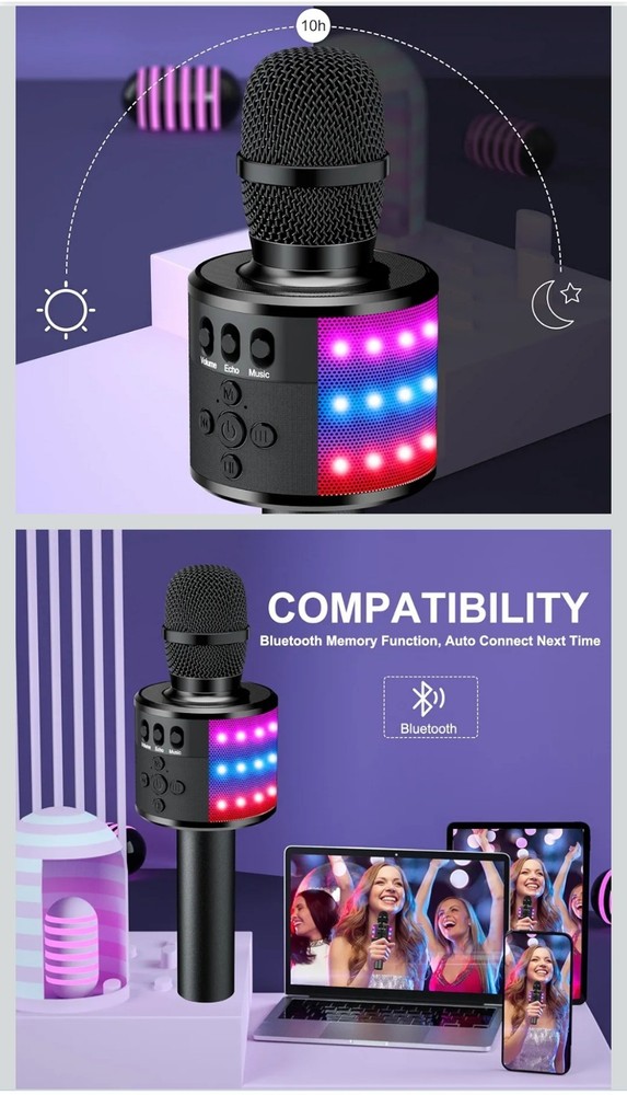 Wireless Karaoke Microphone - Black