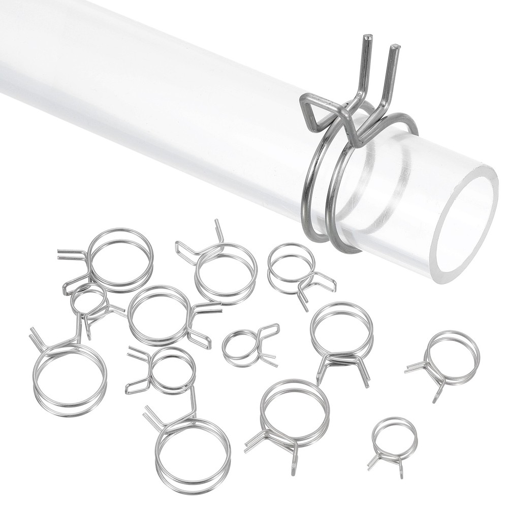 20Pcs 19mm/0.75inch Double Wire Spring Hose Clamp Adjustable Spring Clips