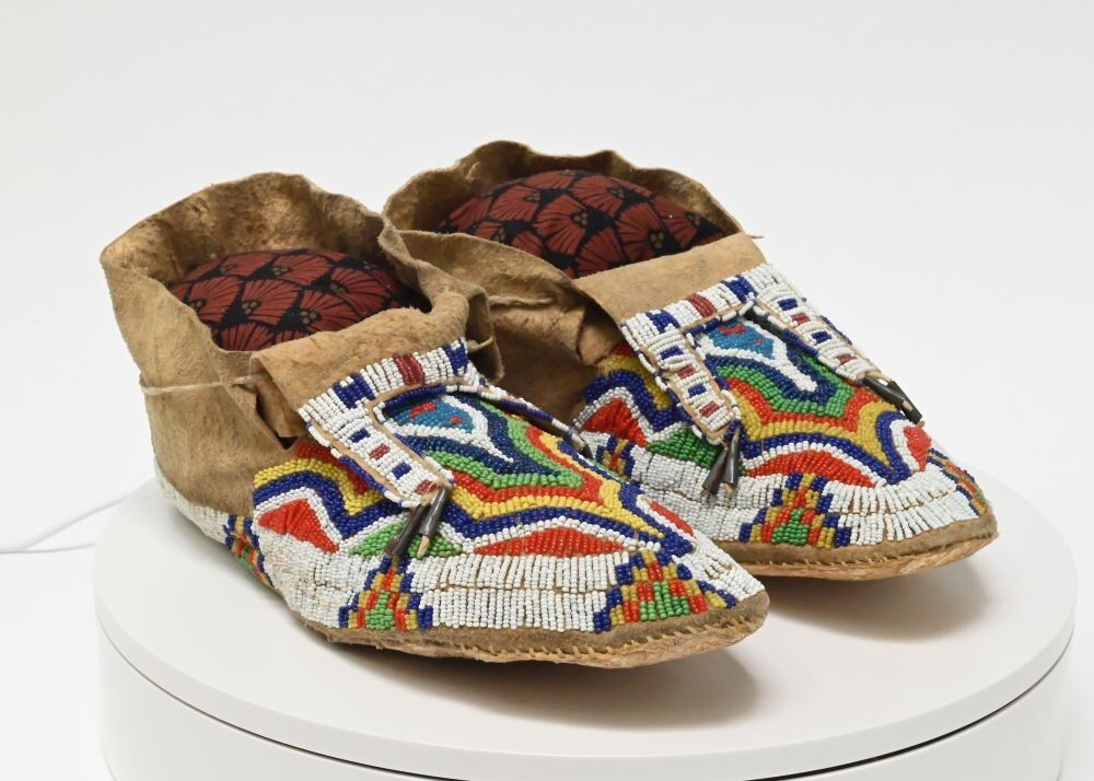 Northern Plains Beaded Hide Moccasins