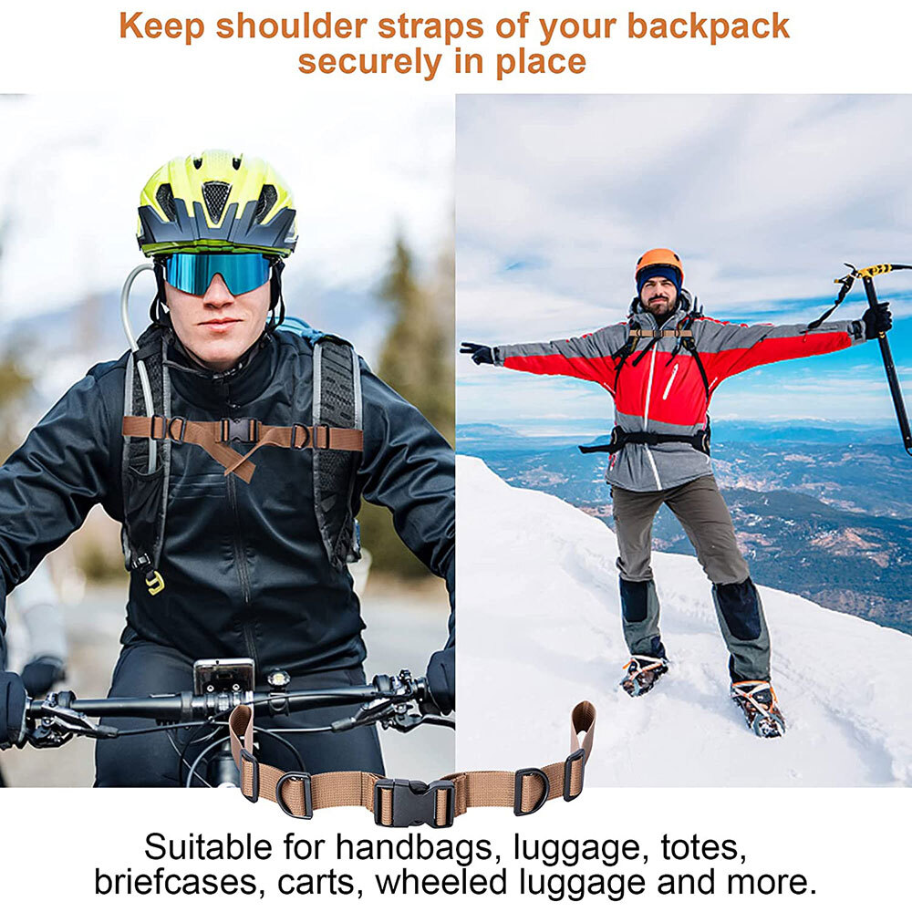 2PC Backpack Chest Strap Heavy Duty Adjustable Backpack Sternum Strap Chest belt