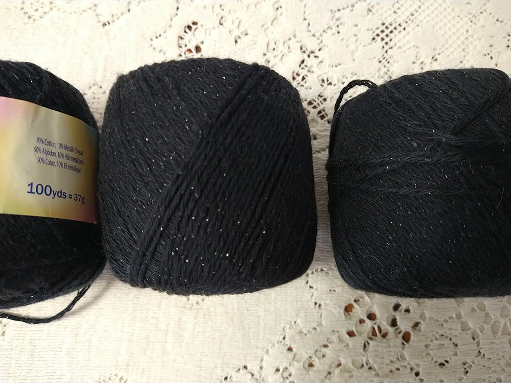 DMC 4-COUNT Senso “Black” METALLICS Crochet Quick Finish COTTON/METALLIC Thread