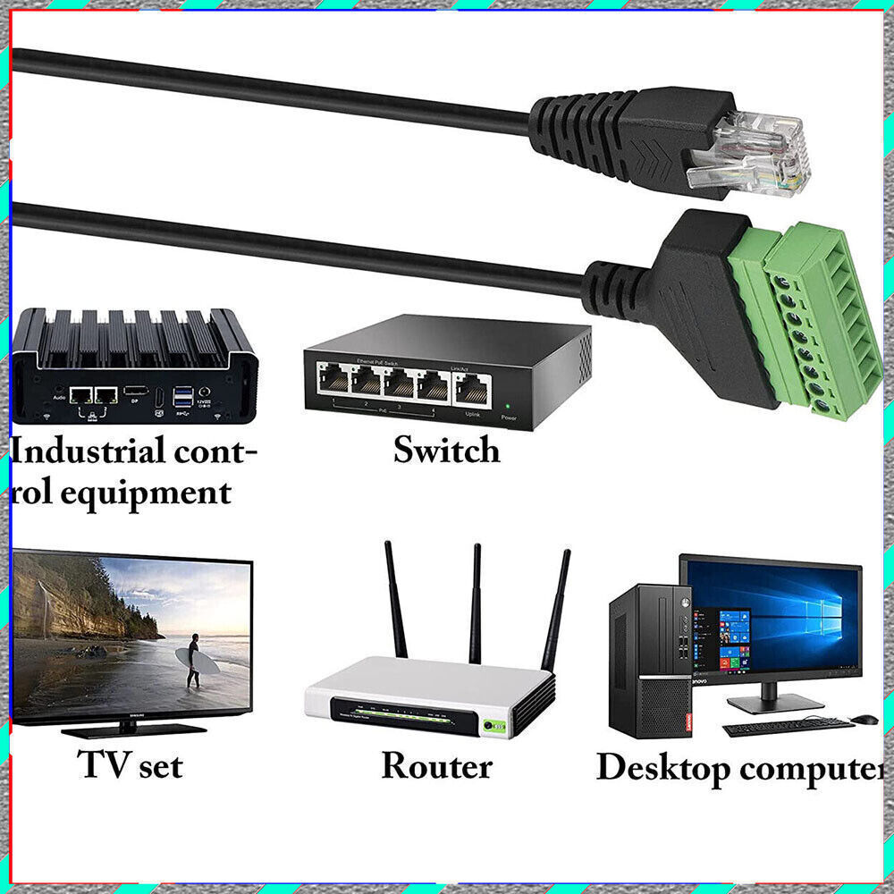 RJ45 revolution terminal 8-core extension Network cable adapter cable can fixed