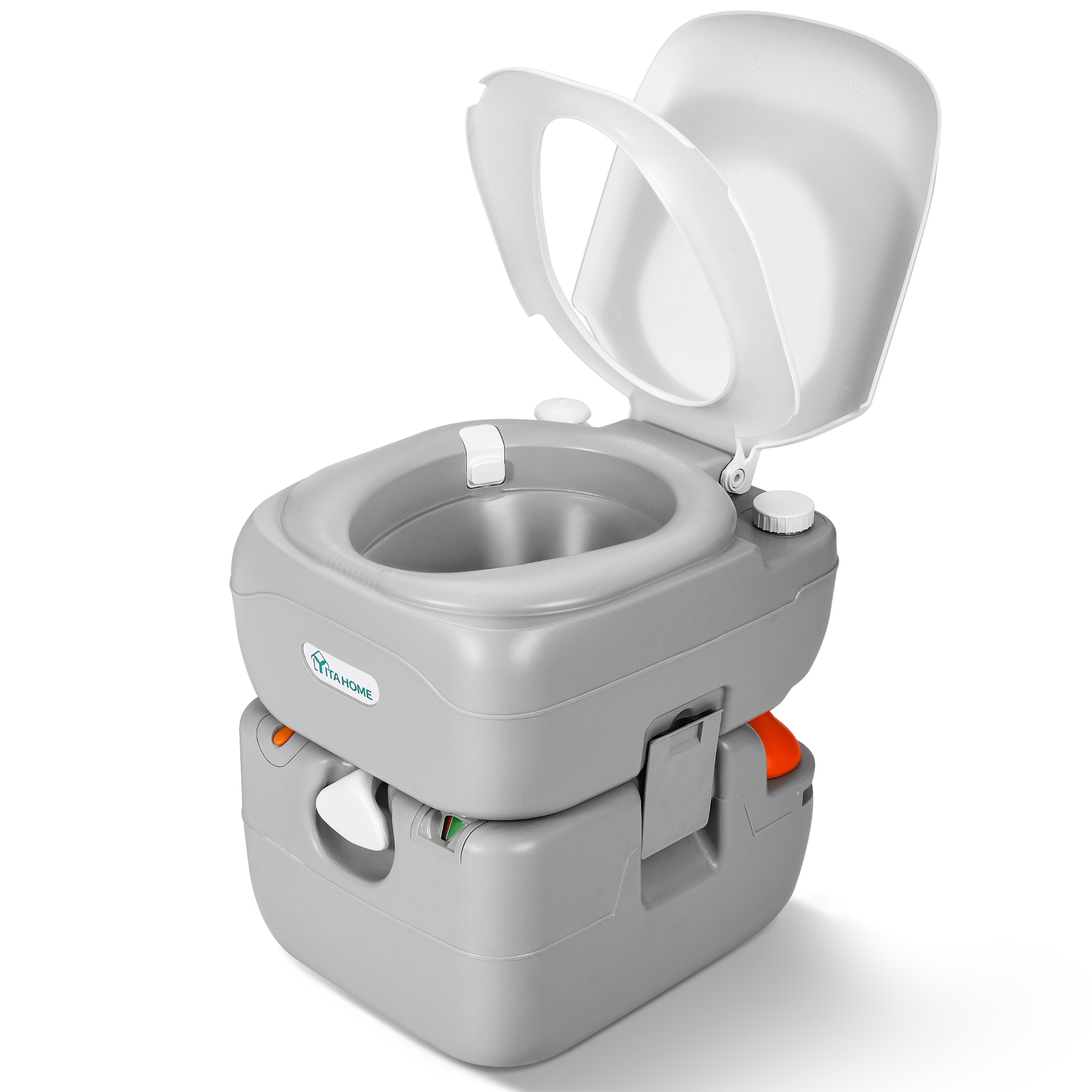 5.8 Gallons 22 L Portable Toilet Flushing Indoor Outdoor Travel Camping RV Potty