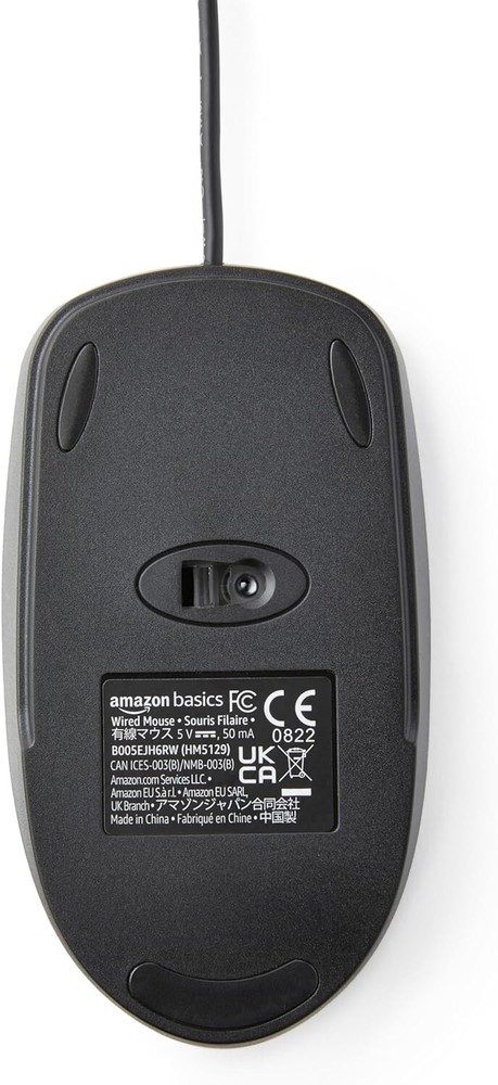 Pack of 30 x AMZ Basics 3-Button Wired USB Computer Mouse, Black