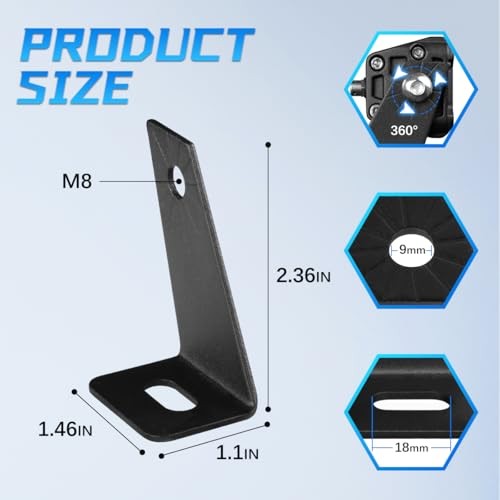 Light Bar Mounting Bracket, Aluminium Universal Adjustable Lightbar Side